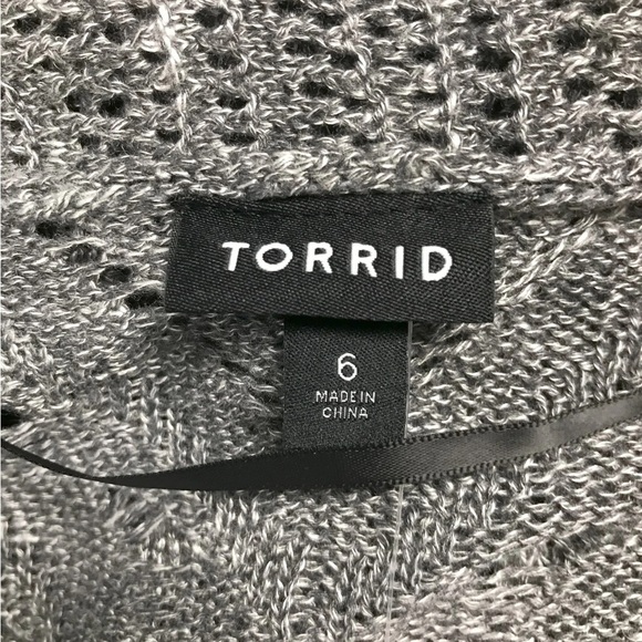 Torrid Gray Curved Hem Pointelle Sweater Cardigan - New! - Size 30 (6) - Picture 5 of 5
